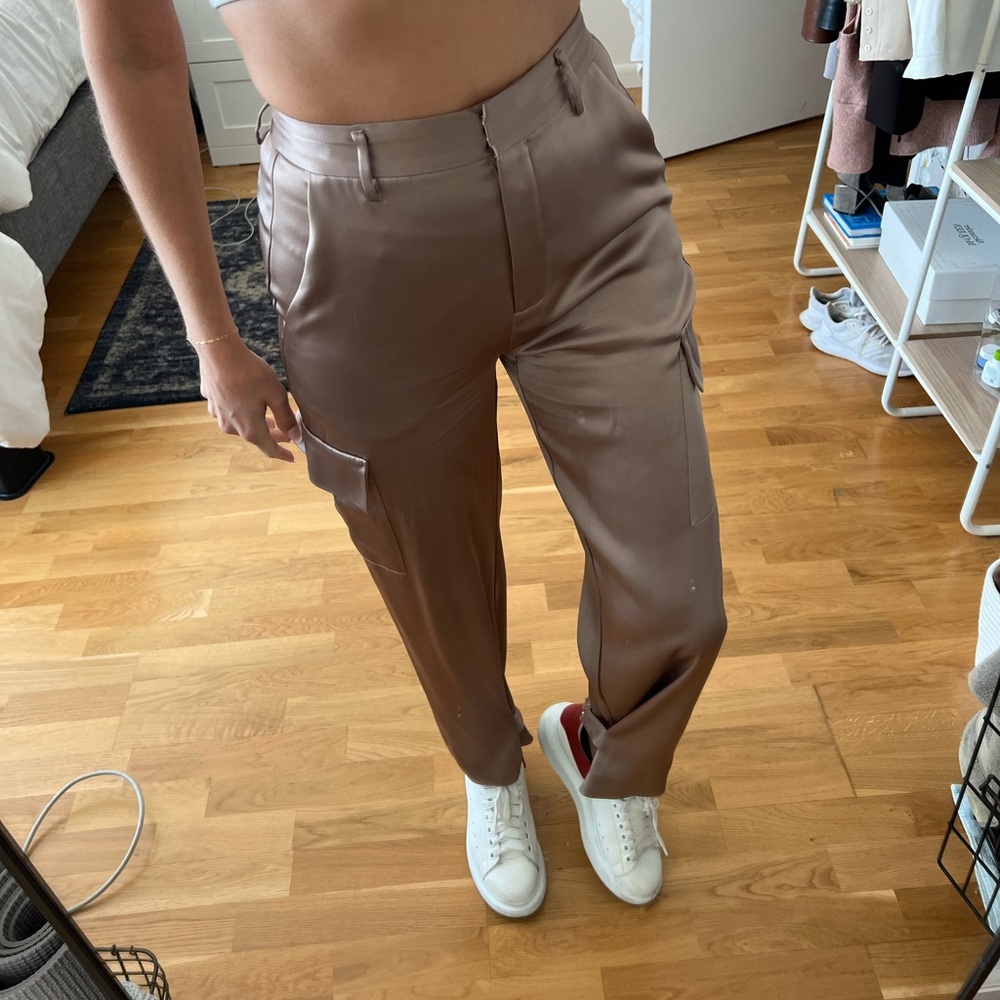 Aritzia Satin Cargo Pants